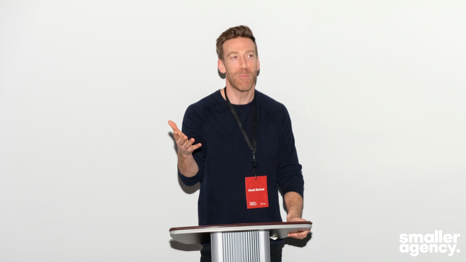 Noah Barlow speaking at Tech in the Halls, Westage